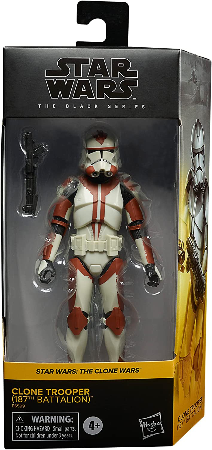 Hasbro Star Wars The Clone Wars Black Series Clone Trooper 187e bataljon actiefiguur, 15 cm