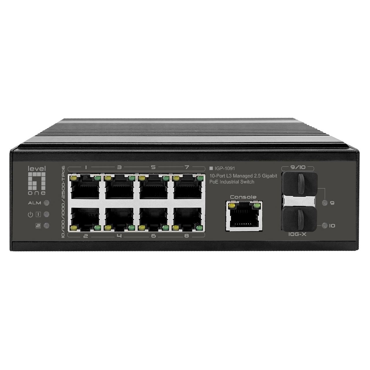 LevelOne Industr.PoE+Switch 8x2.5G PoE/2x1G/10G SFP+Uplinks