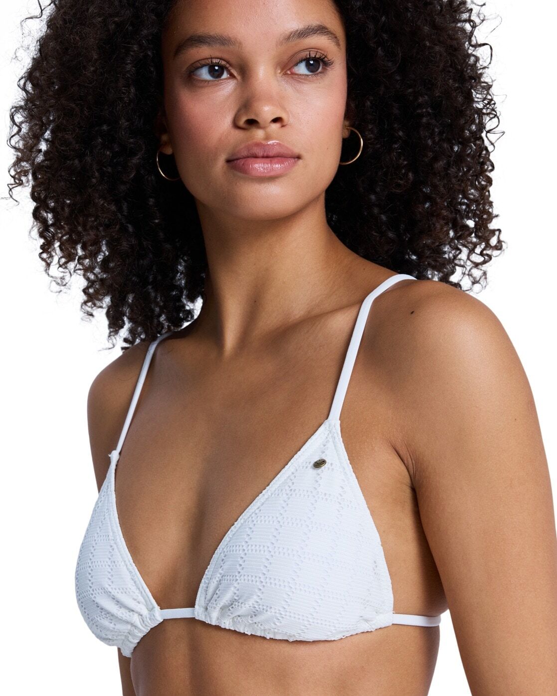 Triangel-Bikini ROXY "Roxy Island Set", Damen, Gr. L, weiss (coconut milk), Obermaterial: 87% Nylon, 13% Elasthan., Bikini-Sets Triangel-Bikini coconut milk L