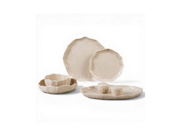 EKA Geschirr-Set Angles Beige Teller-Set (27-tlg), Porzellan