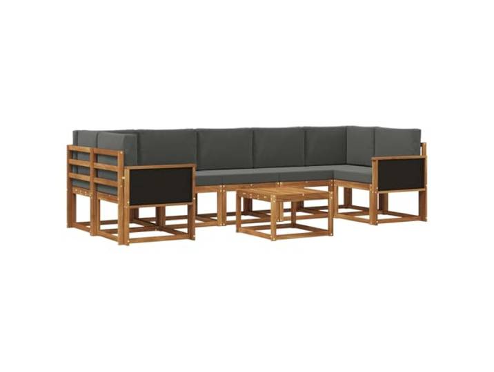 PUGYNBK Sofa-Set für den Außenbereich, Akazienholz, 6-teilig Modular, Lattenrahmen, wetterfest, Garten, Terrasse, Pool