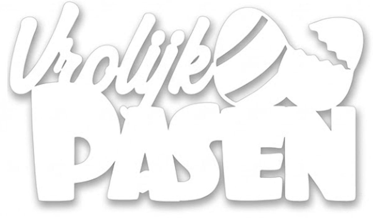 Little1gifts Raamsticker Pasen - Vrolijk Pasen met paaseieren - XL - Wit