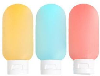 Multisell Products Hub Portable Travel Essentials Silicone Lotion Squeeze Tube, Empty Shampoo Bottle For On the Go 3pcs
