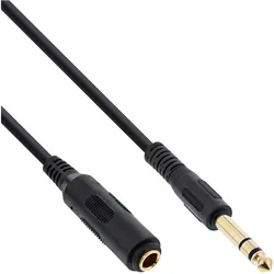 INLINE Kopfhörerverlängerung, 6,3mm ST / BU, Stereo, vergoldete Kontakte, 5m
