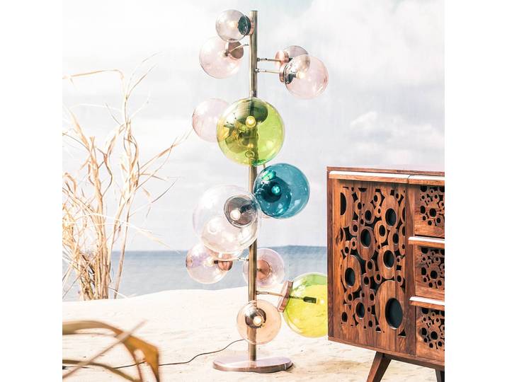 KARE Designer Stehlampe Balloon, Multicolour, für Wohn- / Esszimmer, Kunststoff, Design, Kugellampe