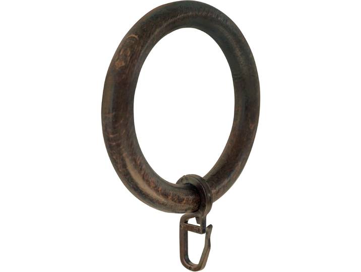Gardinenring GARESA Holzring mit Haken Gr. 1, braun (nussbaum), Ø:57cm, Gardinenbefestigungen, Gardinenring, für Durchmesser bis 35mm, einfache Montage