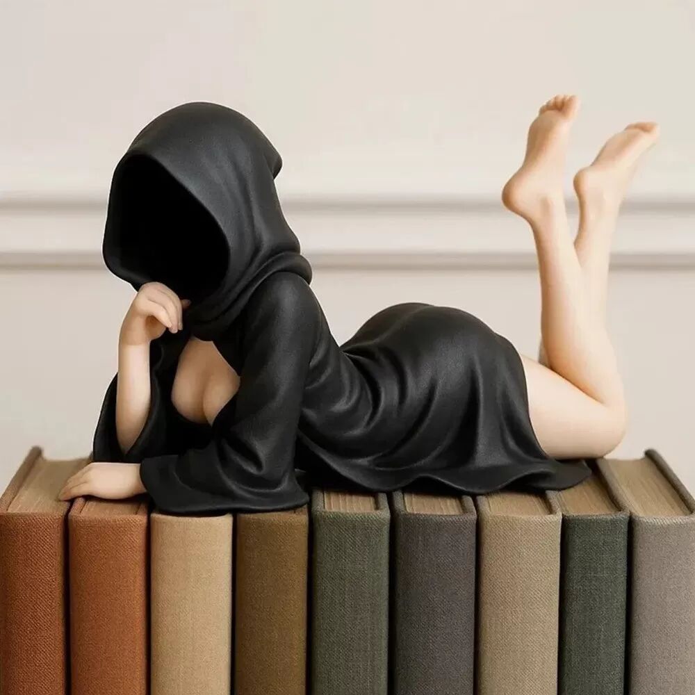 INF Mysteriöse Schwarze Robe Königin Statue Dekoration Figur für Wohnzimmer, Schlafzimmer, Büro