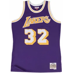 Mitchell & Ness, Herren, Sportshirt, Magic Johnson Los Angeles Lakers 198485 Swingman Jersey (XL), Violett, XL