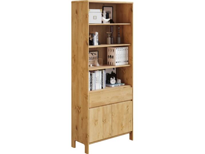 Regal GOODPRODUCT Luven , beige (natur), B:82cm H:192cm T:34cm, Massivholz, Regale, Regal, Breite 82 cm, Massivholz