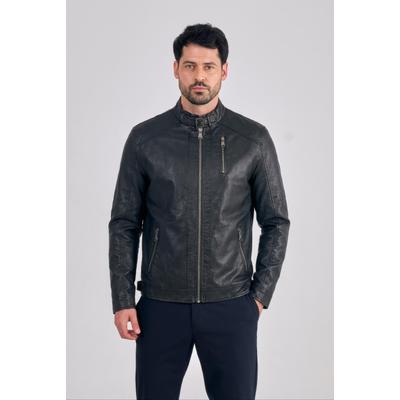 Lederimitatjacke FREAKY NATION "T-4723", Herren, Gr. L(48), schwarz, Oberstoff: 100% Polyester. Futter: 100% Baumwolle, normal, Jacken
