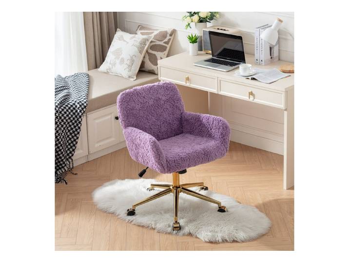 Rolipo Bürostuhl Bürostuhl Bürostuhl höhenverstellbar für Zuhause Drehstuhl 360°drehbar, 360 Grad drehbar, mit Armlehnen und goldfarbenem Metallfuß