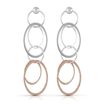 Paar Ohrhänger CELESTA "925/- Sterling Silber zweifarbig", weiß, Ohrringe, Damen, one-size, Silber 925 (Sterlingsilber)