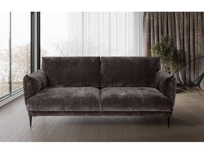 Fun Möbel 2-Sitzer Sofa Designersofa MADISON 2-Sitzer Stoff, Rücken echt bezogen