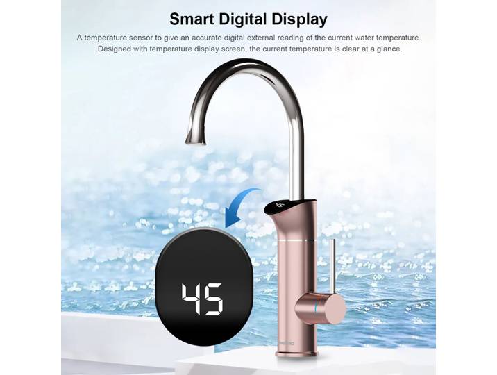 Chauffe-eau électrique Briwellna 220V, robinet de cuisine à eau chaude instantanée 2 en 1, chauffe-eau sans réservoir, robinet chauffant couleur or
