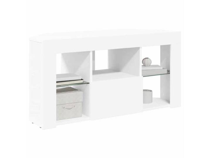 NEW MEUBLE HI-FI - Blanc - Armoire TV - Meuble TV LED d'Angle - avec étagères - Blanc 100x40x50cm Bois d'ingénierie_3880