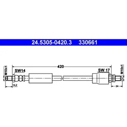 Bremsschlauch ATE 24.5305-0420.3 für Ford Escort VI Turnier