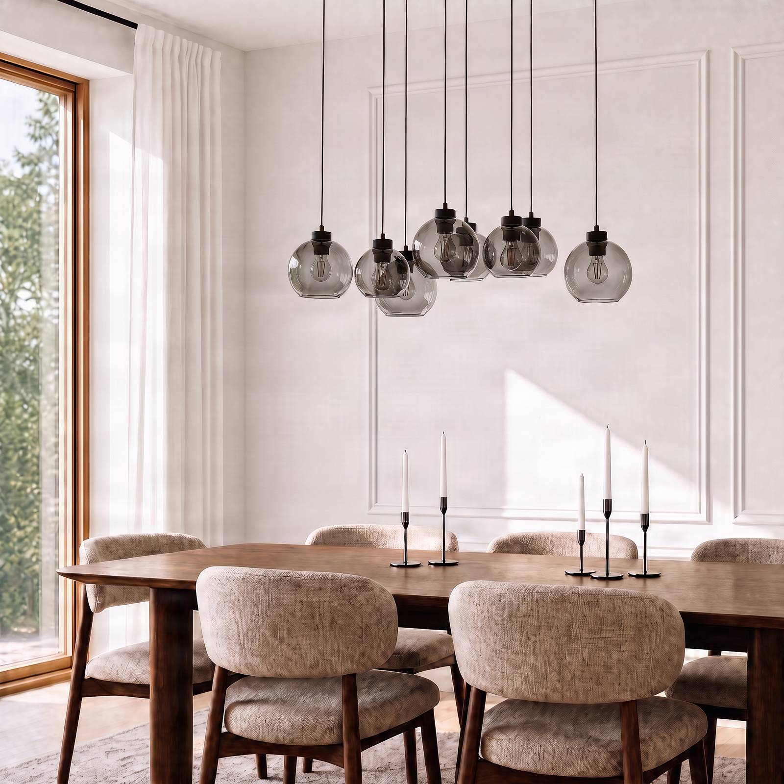 Glass Pendant Light Cubus TK Lighting, dimmable, Black, Living / Dining Room, Glass, Modern, Ceiling Light