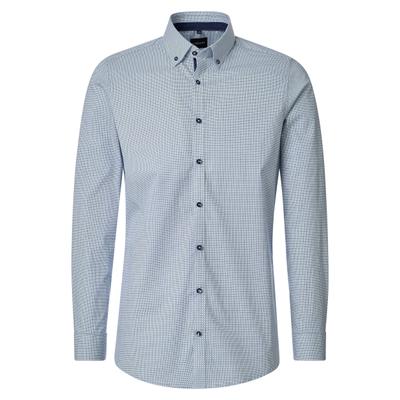 Businesshemd VENTI "VENTI Businesshemd Langarm Print", Herren, Gr. 43, Normalgrößen, blau, Hemden