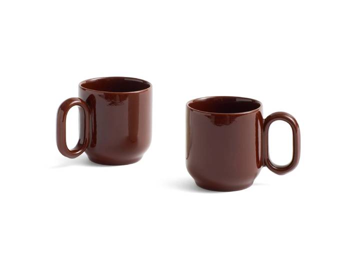 HAY - Barro Becher mit Henkel, burgundy (2er-Set)