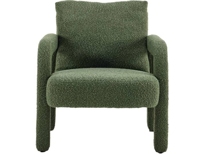 Fauteuil en tissu bouclé vert kaki