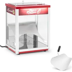 Royal Catering Nacho-Wärmer Nacho-Station Tortilla-Chip-Wärmer 45 l 55 °C LED-Beleuchtung, Fun Kitchen, Silber, Rot
