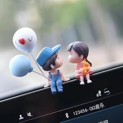 Inspired Finds Car Interior Cute Cartoon Balloon Ornament Dashboard Decoration For Couples (1 2 Pcs) blue Outfit Sitting W Balloon