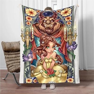 Uplift Picks Beauty And The Beast Flannel Throw Blanket Soft Cozy Sofa Blanket 05 150x220cm (59x86in)