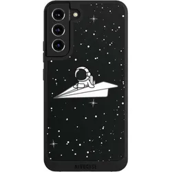 Nivocase Handyhülle für Samsung Galaxy S22+ Hülle NIVOpure Case Schwarz Astronaut Comic Papier (Samsung Galaxy S22+), Smartphone Hülle, Schwarz