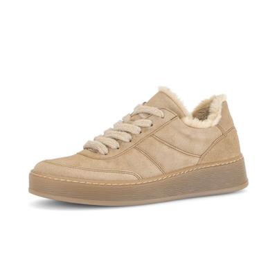 Sneaker GABOR "Sneaker low", Damen, Gr. 39, hellbeige, Schuhe Sneaker