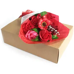 Boxed Hand Soap Flower Bouquet - Red
