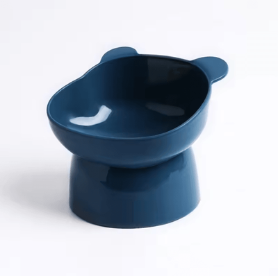 Inspire Curations Tilted Elevated Pet Food Bowl With Anti Spill Neck Protection Design navy blue