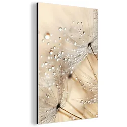 METALLBILD Löwenzahn - Abstrakt - Natur - Beige 80x120 cm