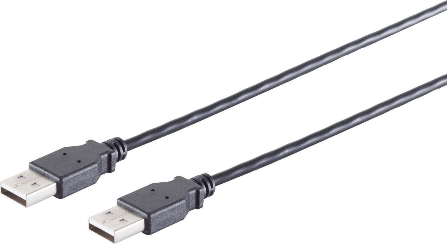 S/CONN USB High Speed 2.0 kabel, type A/A, zwart, 3,0 meter (13-22045)