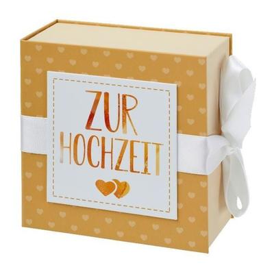 Geschenkschachtel mit Band 13 x 13 cm Zur Hochzeit