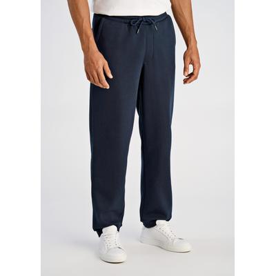 Jogginghose LINDBERGH "Jogginghose Relaxed Fit", Herren, Gr. S, blau (navy), Obermaterial: 60% Baumwolle, 40% Polyester, meliert, relaxed fit, Hosen Jogginghose