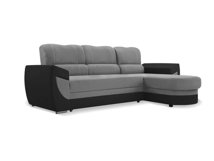 Ecksofa TRENDI Rechts Grau/schwarz (Bahama 34 + Soft 11)