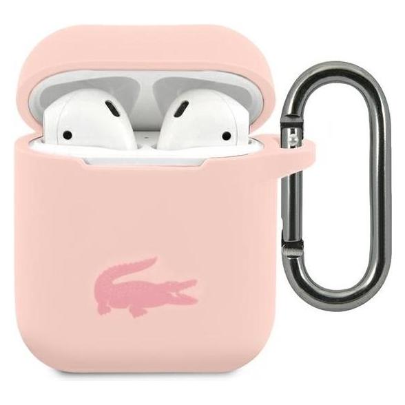 Lacoste LCA2SI AirPods cover różowy/pink Silicone (Kopfhörer Hülle) (3666339038809)