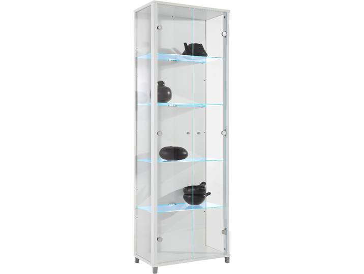 Vitrine FIF MÖBEL OPTIMA , weiß, Holzwerkstoff, Sicherheitsglas ESG, Schränke, Vitrine, Standvitrine/Glasvitrine 2x Glastür,perfekt für Sammler,Sammlervitrine