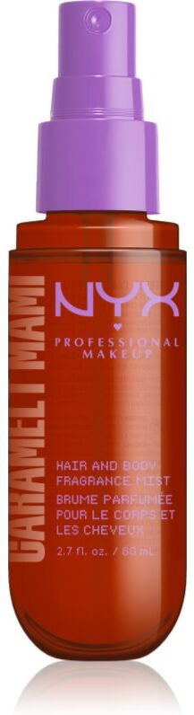 NYX Professional Makeup Fat Oil Body Spray brume parfumée pour cheveux et corps avec parfums Caramelt Mami 80 ml