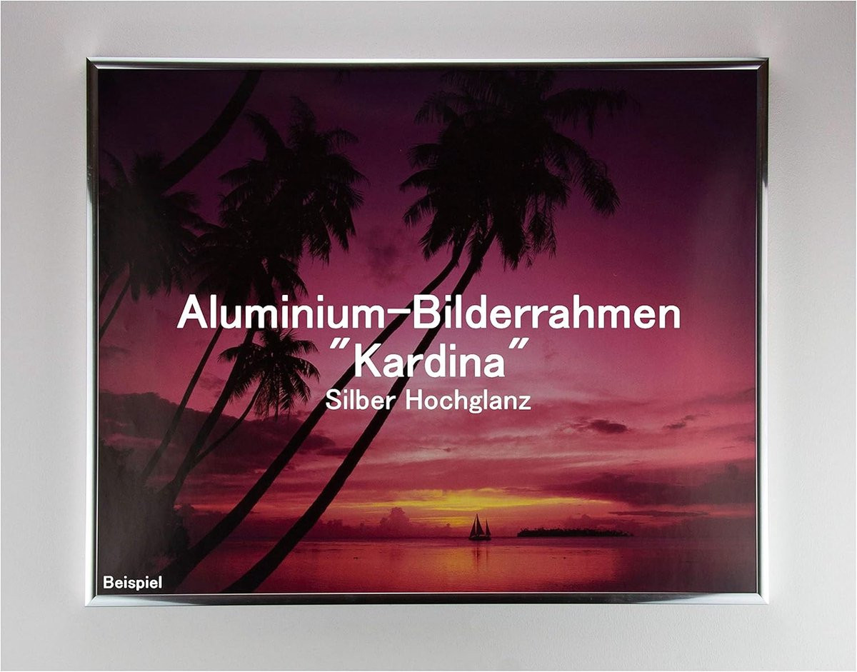 Zilveren aluminium fotolijst voor wanddecoratie, 21 x 29 cm