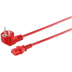 MicroConnect Power Cord Schuko Angled (3 m), Stromkabel, Rot