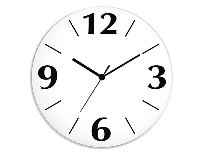 ARTLAND Wanddeko Wanduhr ohne Tickgeräusche aus Glas Quarzuhr Ø 30 cm Rund Lautlos Trendfarbe Weiß S7KH