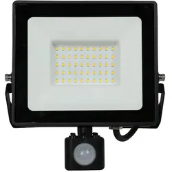 HWH LED Fluter, 110°, 50W, 4000K, 4300lm, IP44, mit PIR-Sensor, schwenkbar, schwarz BLU-49542