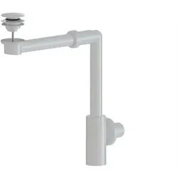 SAT platzsparender Waschbecken-Siphon für Möbel inkl. Klick/Klack weiß glänzend SATACABSETB