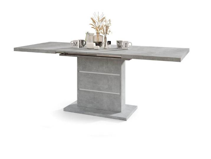 Mazzoni Esstisch Design Piano Tisch Beton Weiß ausziehbar 120 - 200 cm