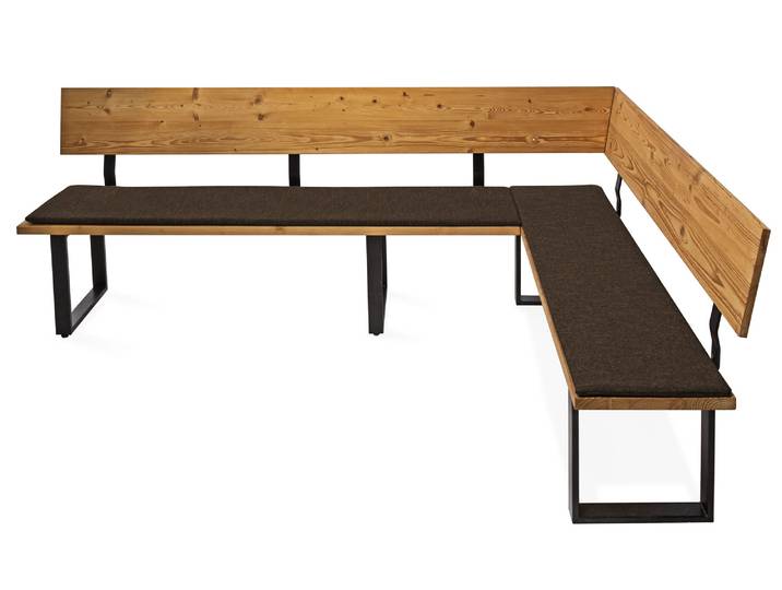 CURBY Eckbank, rustikale Altholzoptik, Material Massivholz