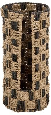 "SAFAVIEH Geanna 7.1-Inch Seagrass Basket, Natural and Dark Natural - 7""W x 7""D x 15""H"