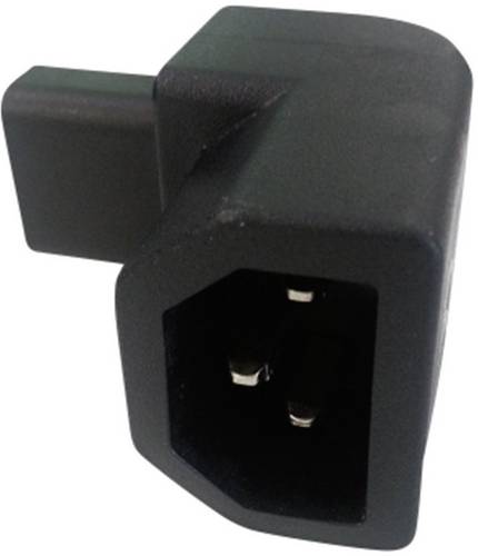 TRU COMPONENTS IEC13214-R Netz-Adapter Kaltgeräte-Buchse C13 - Kaltgeräte-Stecker C14 Gesamtpolzahl: 2 + PE Schwarz 1St.