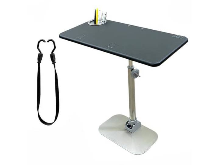 Klappbarer Wohnmobil-Esstisch mit Getränkehalter und höhenverstellbarer Neigung for Wohnmobil-Reiseanhänger(Black,50x28cm)