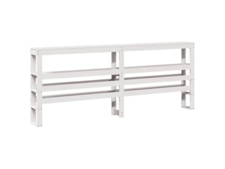 GHVBNMF Kopfteil mit Ablagen 180 cm Massivholz Kiefer Weiß Freistehend Praktische Bettrückwand fürs Schlafzimmer mit zwei Regalfächern als Platzsparende Alternative zum Nachttisch.